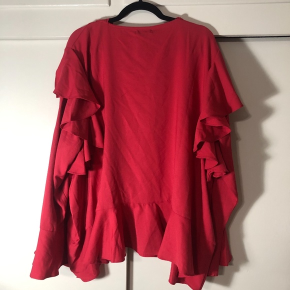 NWT Asos Alice & You Sheer Red Ruffle Layer Top - Picture 6 of 6